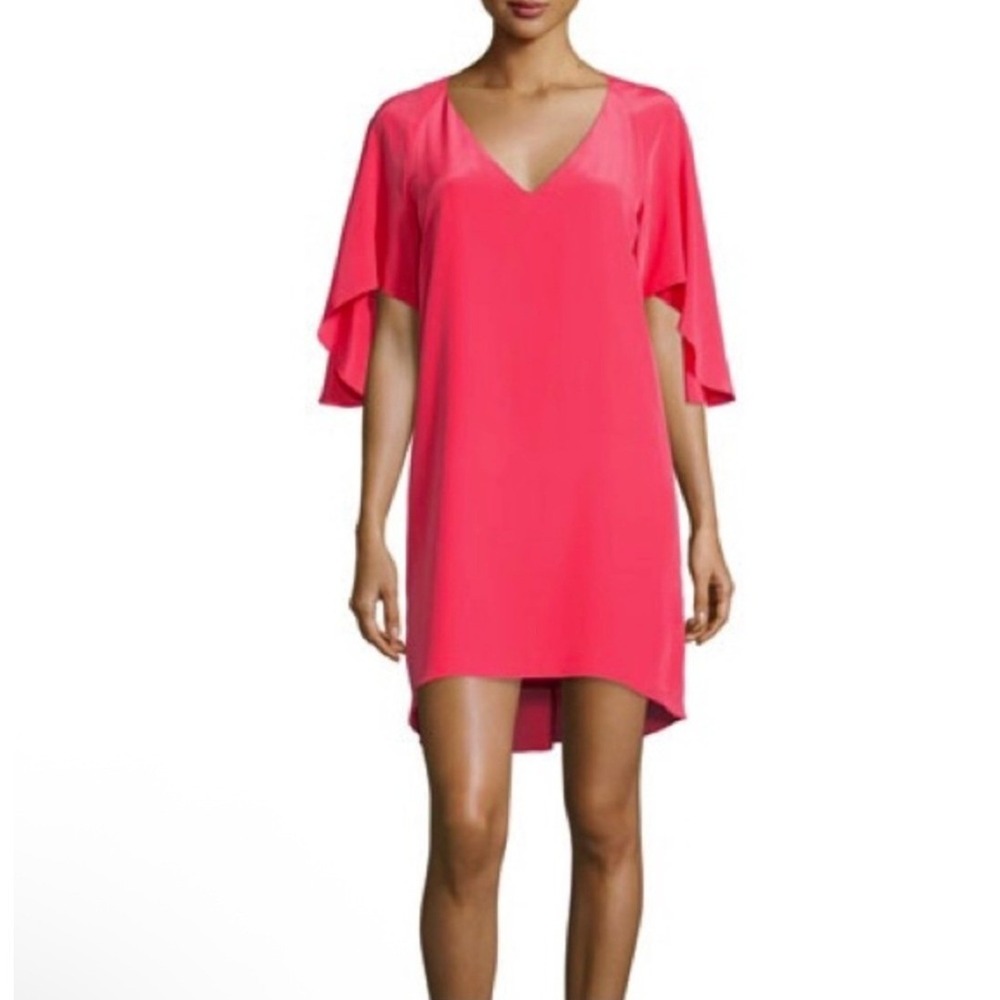 NWT Amanda Uprichard Women's Flutter Sleeve Dress Pink Small